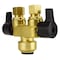Apollo 1/2 in. Brass Push-To-Connect x 3/8 in. O.D. Comp. Dual Inline Outlet Dual Shut-Off 1/4-Turn Stop FSBDVS1238C - alternate 1